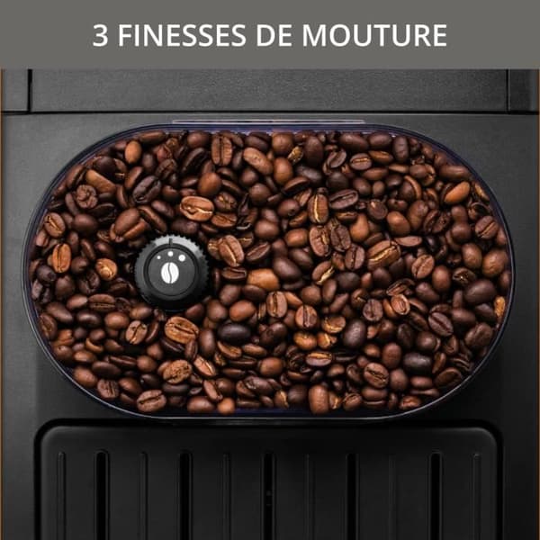 KRUPS kaffebönmaskin, 1,7 l, espressomaskin, ångmunstycke för cappuccino, 2 koppar samtidigt, Essential YY8135FD