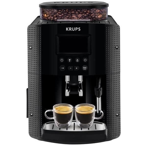 KRUPS kaffebönmaskin, 1,7 l, espressomaskin, ångmunstycke för cappuccino, 2 koppar samtidigt, Essential YY8135FD