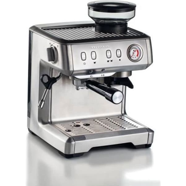 Ariete espressomaskin med kvarn - modell 1313 - Grå - 15 bar - Espresso - Malet kaffe