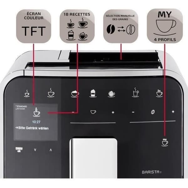 MELITTA Barista T Smart Bean kaffemaskin - Silver (utan mjölktank)