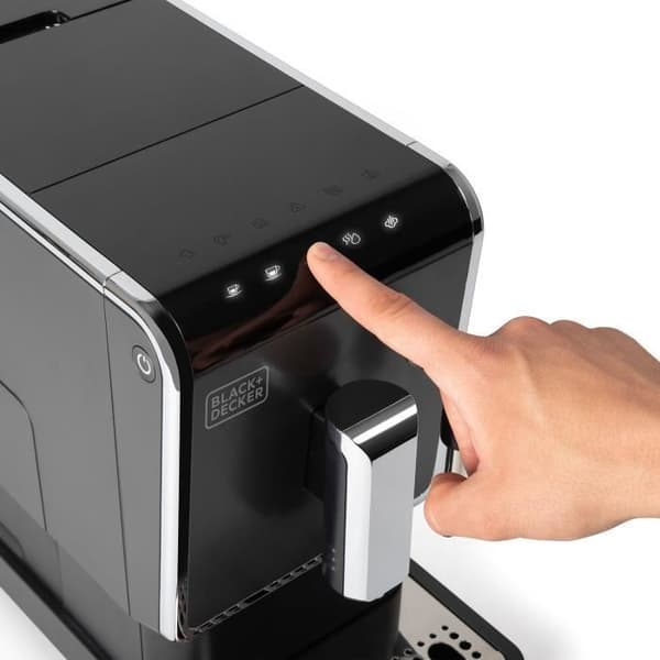 BLACK+DECKER BXCO1470E Automatisk kaffemaskin, 1470W, 19 bar, 2 koppar, 1,2L vattentank, 160g kaffekapacitet