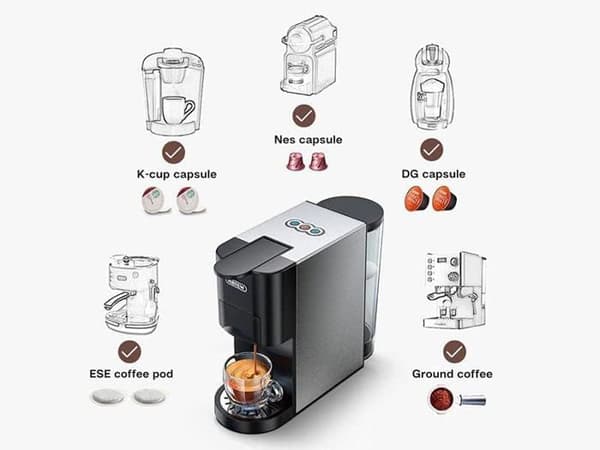 Kaffemaskin för kapsel - kapsel Hibrew - H3a - 4-i-1 kapselkaffebryggare 1450W