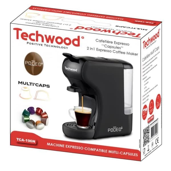 TECHWOOD MULTIKAPSEL Expresso kaffebryggare