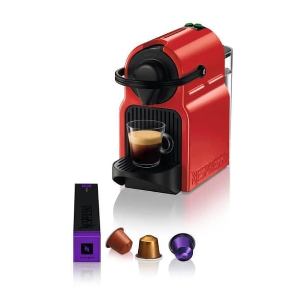 KRUPS Nespresso Inissia Kaffemaskin NESPRESSO för Espresso-kapslar, Tryck 19 bar, Automatisk avstängning, Röd, YY1531FD
