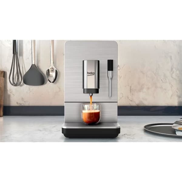 Automatisk kvarn espressomaskin - BEKO CEG5311X - Svart / Rostfritt stål - Ultrakompakt - 1350 W / 15 barer