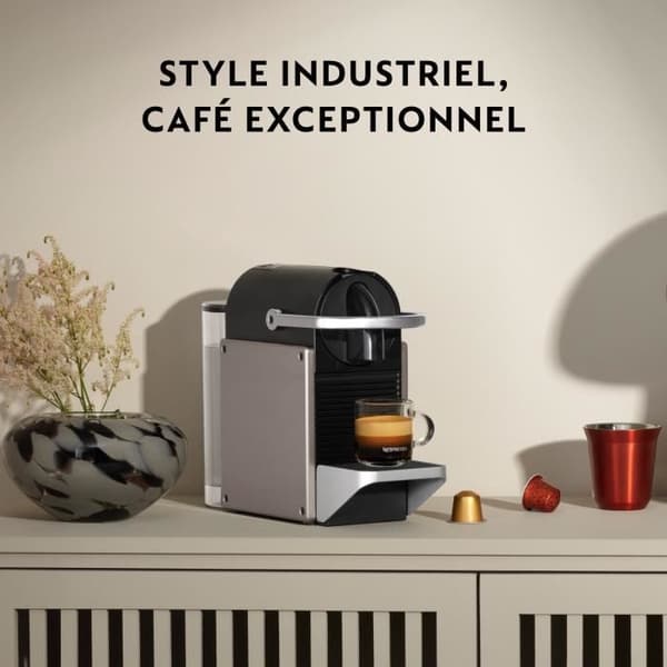 NESPRESSO KRUPS Pixie Pod eller kapsel kaffemaskin, 19 barer, 0,7 L tank, Titan YY5290FD
