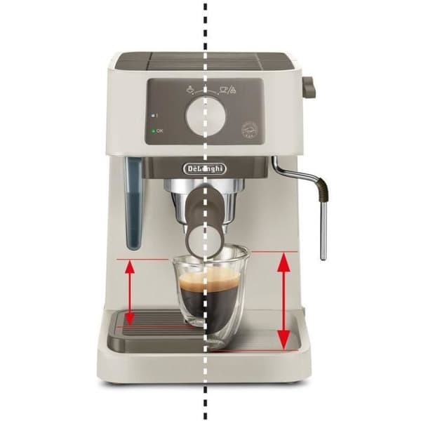 Espressomaskin - DELONGHI - STILOSA EC235.CR - Solopump - Vattenkokare i rostfritt stål - ESE-kompatibel - Ångmunstycke - Krämfärgad finish