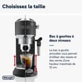 Miniatyrbillede 4 af 6: Klassisk espressomaskine - DELONGHI - EC685.BK Dedica Style - Formalet kaffe og ESE-kapsler - 15 barer - 1L - Sort