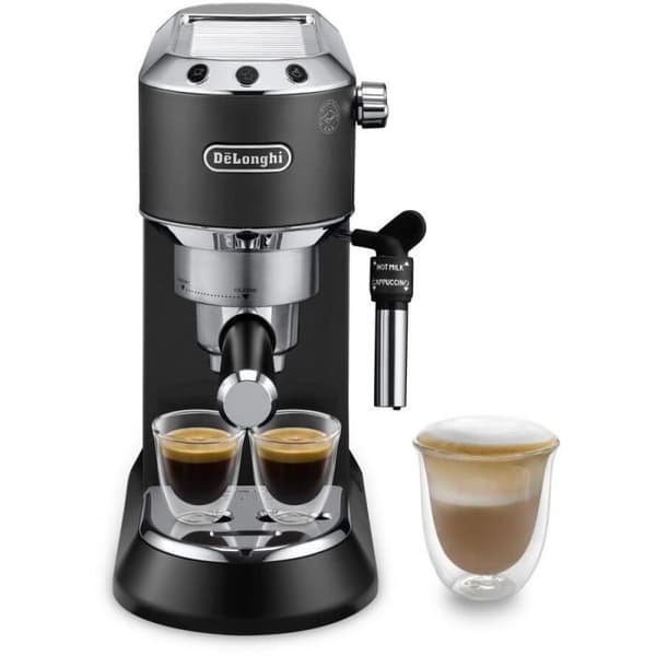 Klassisk espressomaskine - DELONGHI - EC685.BK Dedica Style - Formalet kaffe og ESE-kapsler - 15 barer - 1L - Sort