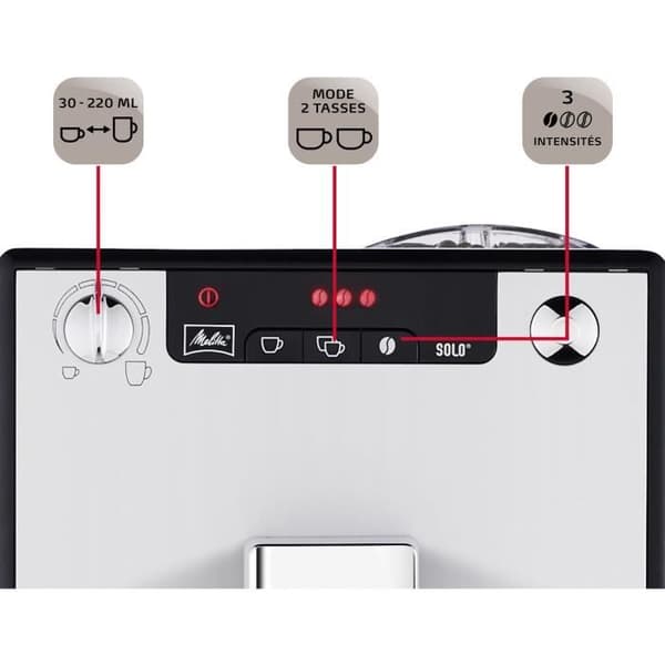 Melitta Solo Silver E950-103 Automatisk kaffe- og espressomaskine med bønnemølle