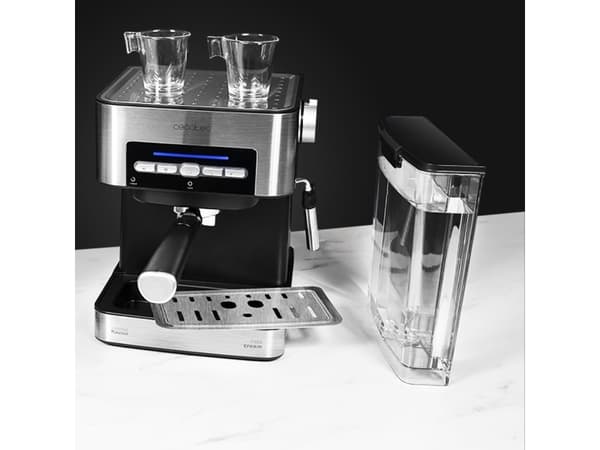 Cecotec Power Espresso 20 Matic, Espressomaskin, 1,5 l, 850 W, Sort, Rustfritt stål