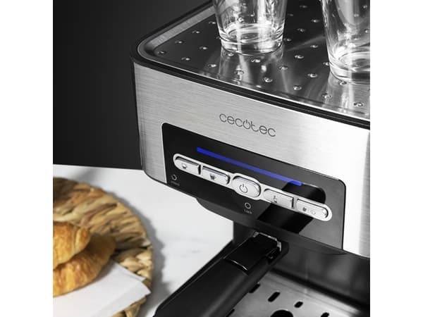 Cecotec Power Espresso 20 Matic, Espressomaskin, 1,5 l, 850 W, Sort, Rustfritt stål