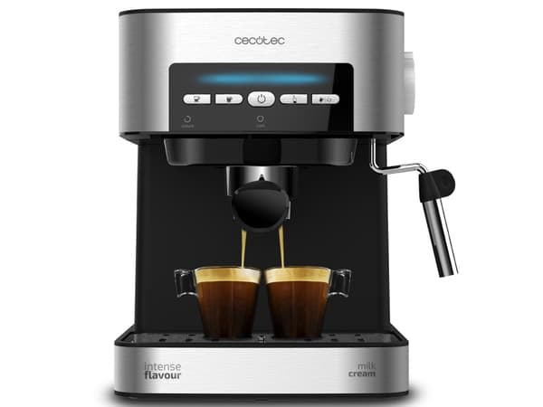 Cecotec Power Espresso 20 Matic, Espressomaskin, 1,5 l, 850 W, Sort, Rustfritt stål