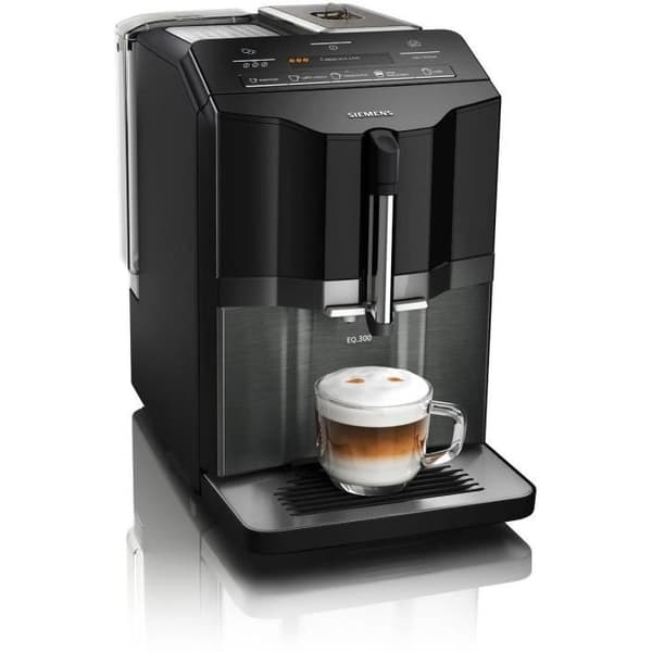 SIEMENS EQ.300 TI355209RW automaattinen espressokone - tumma ruostumaton teräs ja kiiltävän musta - 1300 W - 15 palkkia - 5 juomaa