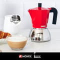 Miniatyrbild 5 av 6: MONIX induktion i rostfritt stål | Italiensk kaffebryggare aluminium och rostfritt stål, 6 koppar, värmebeständigt handtag, lätt att