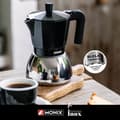 Miniatyrbild 5 av 6: MONIX induktion i rostfritt stål | Italiensk kaffebryggare aluminium och rostfritt stål, 6 koppar, värmebeständigt handtag, lätt att
