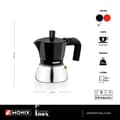 Miniatyrbild 6 av 6: MONIX induktion i rostfritt stål | Italiensk kaffebryggare aluminium och rostfritt stål, 6 koppar, värmebeständigt handtag, lätt att