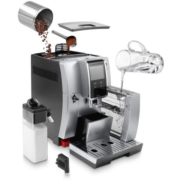 Dinamica Plus Grinder espressomaskin - DE'LONGHI ECAM370.85.SB - 3,5" Fulltouch-skärm - Lattecrema System - 2 termoblock