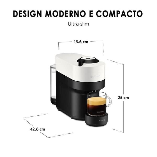 Maskin för kaffe Nespresso Vertuo Pop vit Krups XN920110