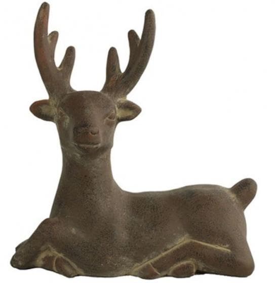 dekoration staty rådjur Marvin 25 cm lergods brun