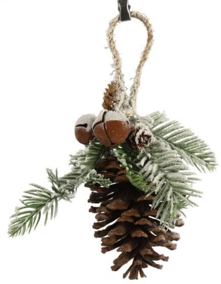 julhänget Kaspara 10 x 18 cm brun/grön