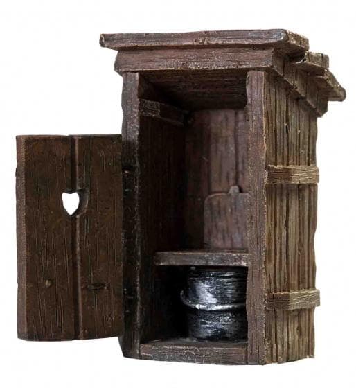 toalett miniatyr 4 x 7 cm brun