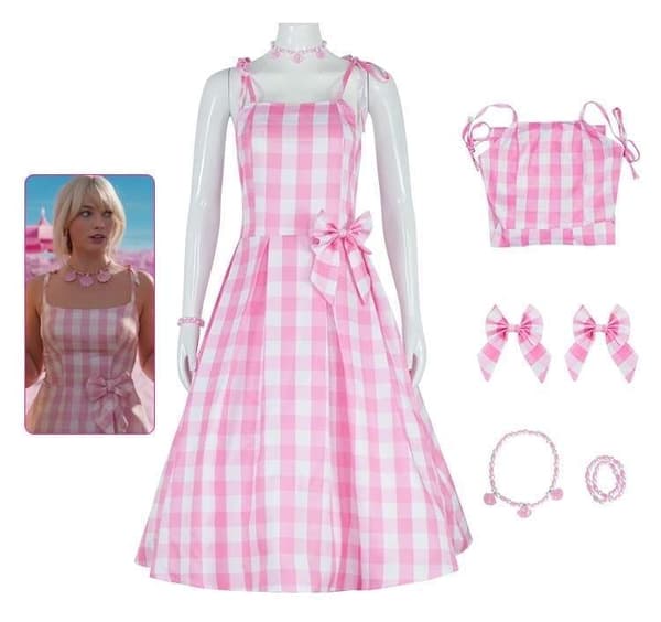 Barbie - Kostyme - Kjole - Cosplay Halloween - Rosa L