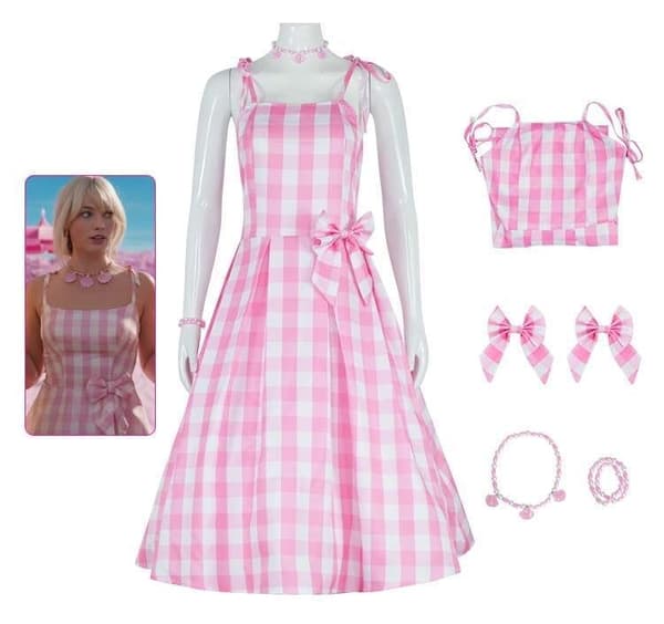 Barbie - Kostume - Kjole - Cosplay Halloween - Lyserød M