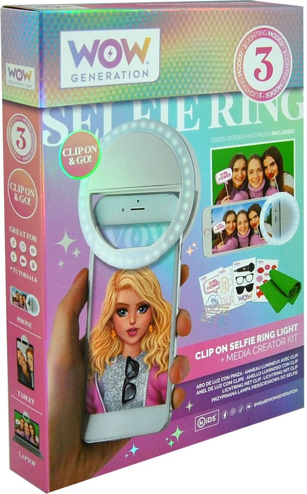 WOW Generation Clip on Selfie Ring med tilbehør