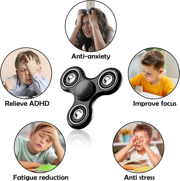 OBOSOE 5-Pack Fidget Spinner, Färgglada Stresslindrande Leksaker