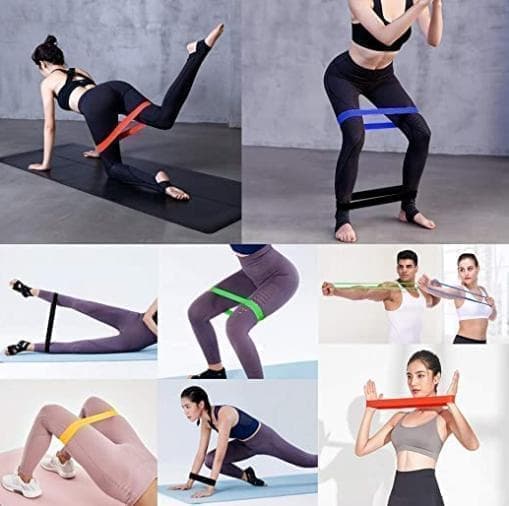 Träningsband Latexfri motståndsband 5-pack m instruktioner yoga