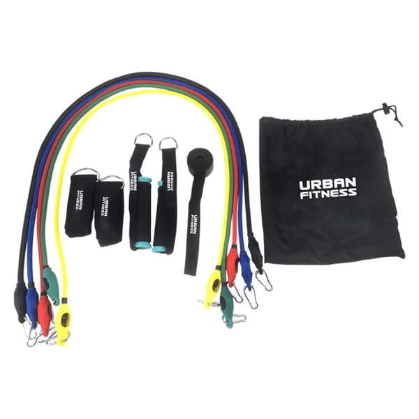 Urban Fitness Modstandsrørssæt (pakke med 11 stk.) Black/Blue/Red/Green/Yellow One Size