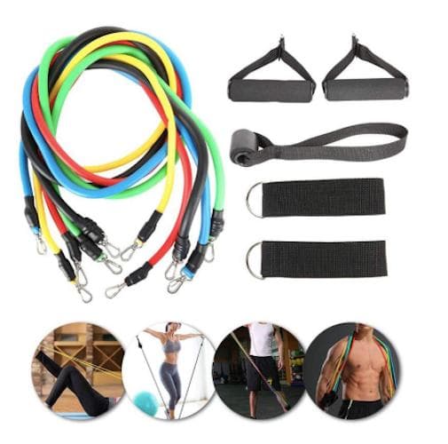 11-delar Träningsband, Motståndsband, yoga, rehab