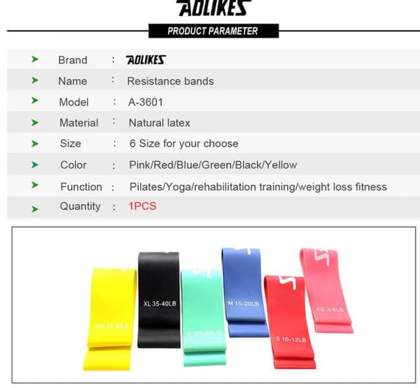 6 Pack Träningsband Motståndsband Gummiband