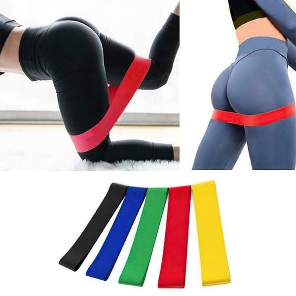 Gymband träningsband motståndsband för gym 5 motstånd Medium (blue)
