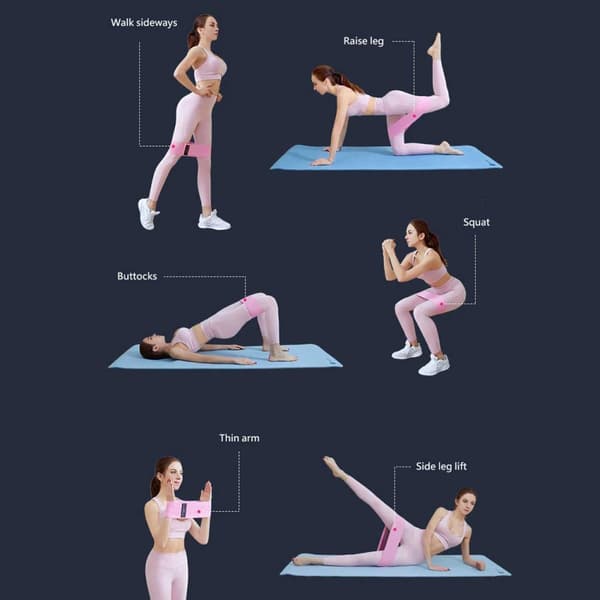 3-pack Träningsband Motståndsband i Tyg för Träning Yoga Hemma