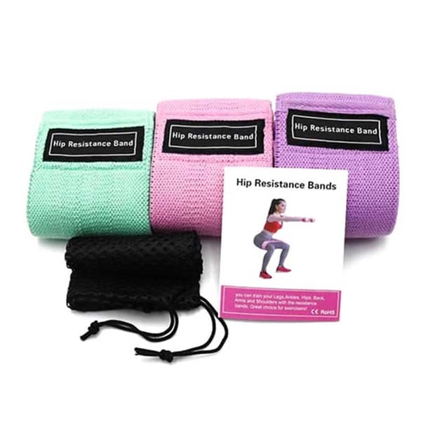 3-pack Träningsband Motståndsband i Tyg för Träning Yoga Hemma