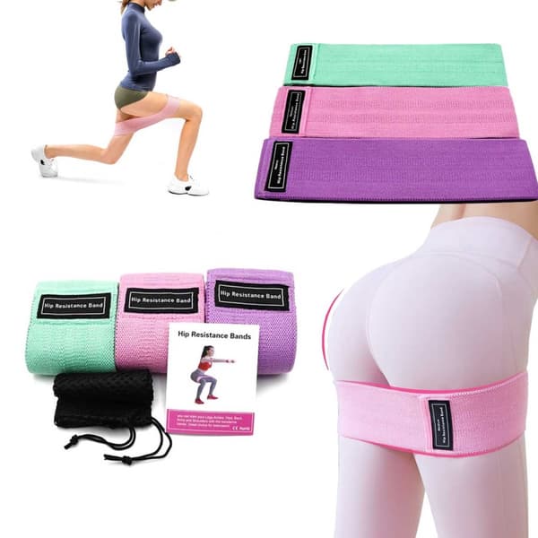 3-pack Träningsband Motståndsband i Tyg för Träning Yoga Hemma