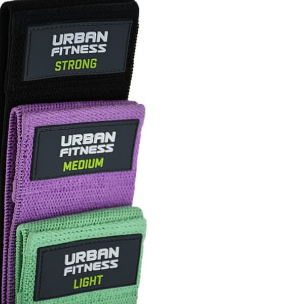 Urban Fitness Equipment Fabric Resistance Band Set (Pack of 3)