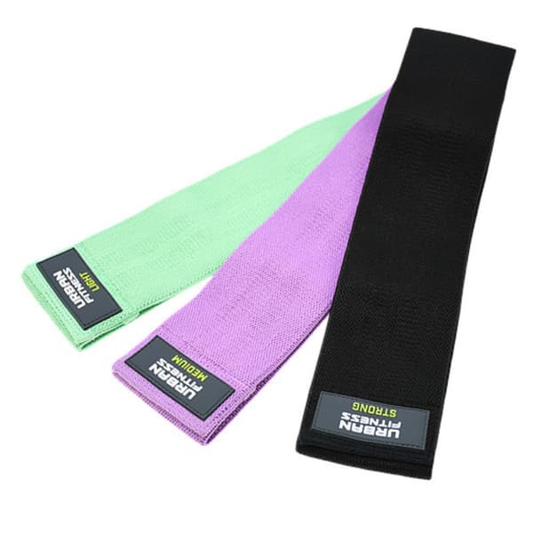 Urban Fitness Equipment Stofmodstandsbånd sæt (pakke med 3) Black/Mint/Purple One Size