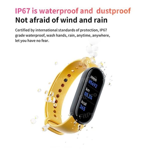 Den svarta -M6 Smartwatch för män och kvinnor, Fitness Tracker, Puls, Vattentät, för Xiao