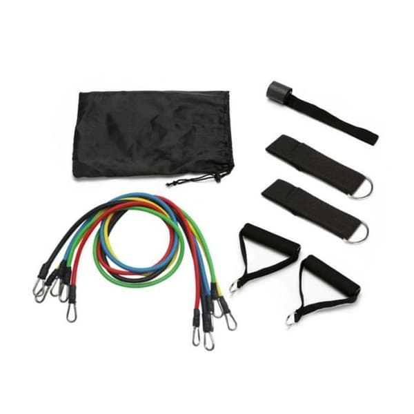 Resistance Fitness Band Set med 11 delar - träning, handtag, ankare, ankelrem, bärväska