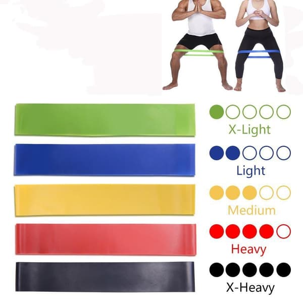 5-pack Liikuntanauhat, vastuskuminauhat, jooga, kuntoutus