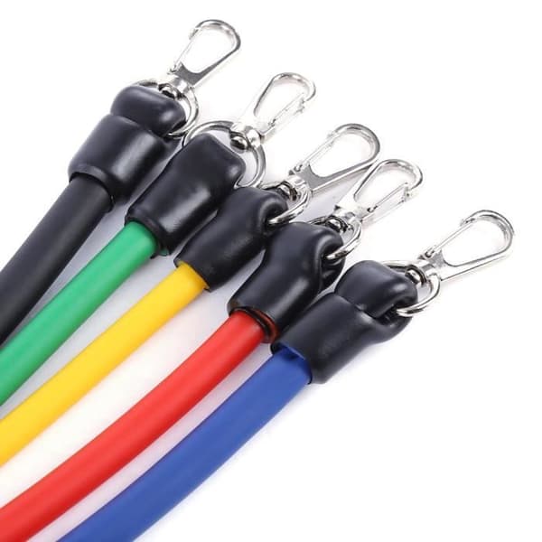 Latex Resistance Band - Set med 11 delar - Vadderade skumhandtag