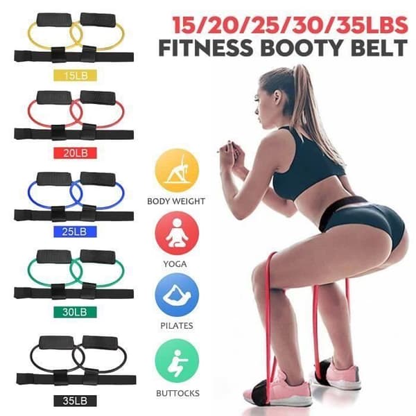 Elastiska motståndsband Fitness Träning Yoga Pilates Muskelstyrka Ben skinkor SVART 35lb wow5056