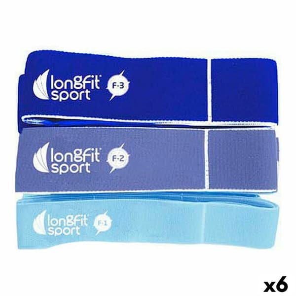 Vastuskuminauhat LongFit Sport   Sininen 3 Kappaletta (6 osaa)