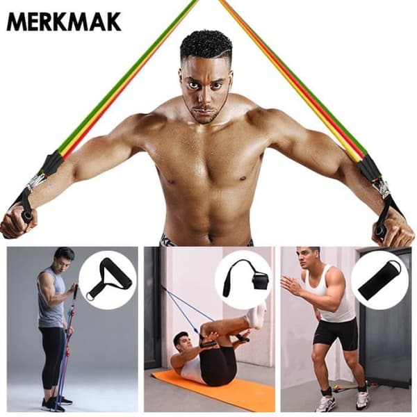PIMPIMSKY 11 elastiskt band set fitness bodybuilding motstånd sport dragkraft bred ankel fot träningsrem kit