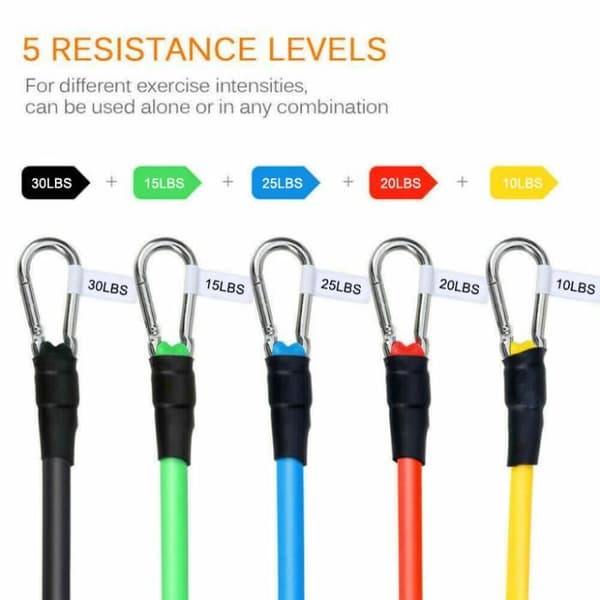 [Yezoos] Resistance Bands Set med 11 för träningsövningar, yoga, pilates och magträning