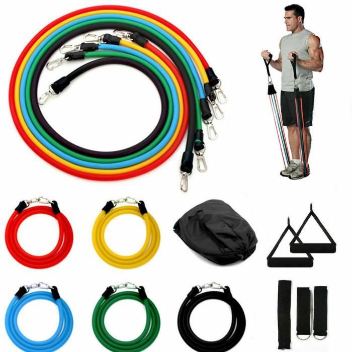 [Yezoos]Resistance Bands Set med 11 för träningsövningar, yoga, pilates och magträning