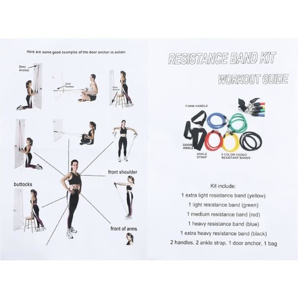 Elastiskt set 11 delar Sport Bodybuilding - Motståndsband - Elastiskt band Fitness Yoga, gå ner i vikt, gymträning
